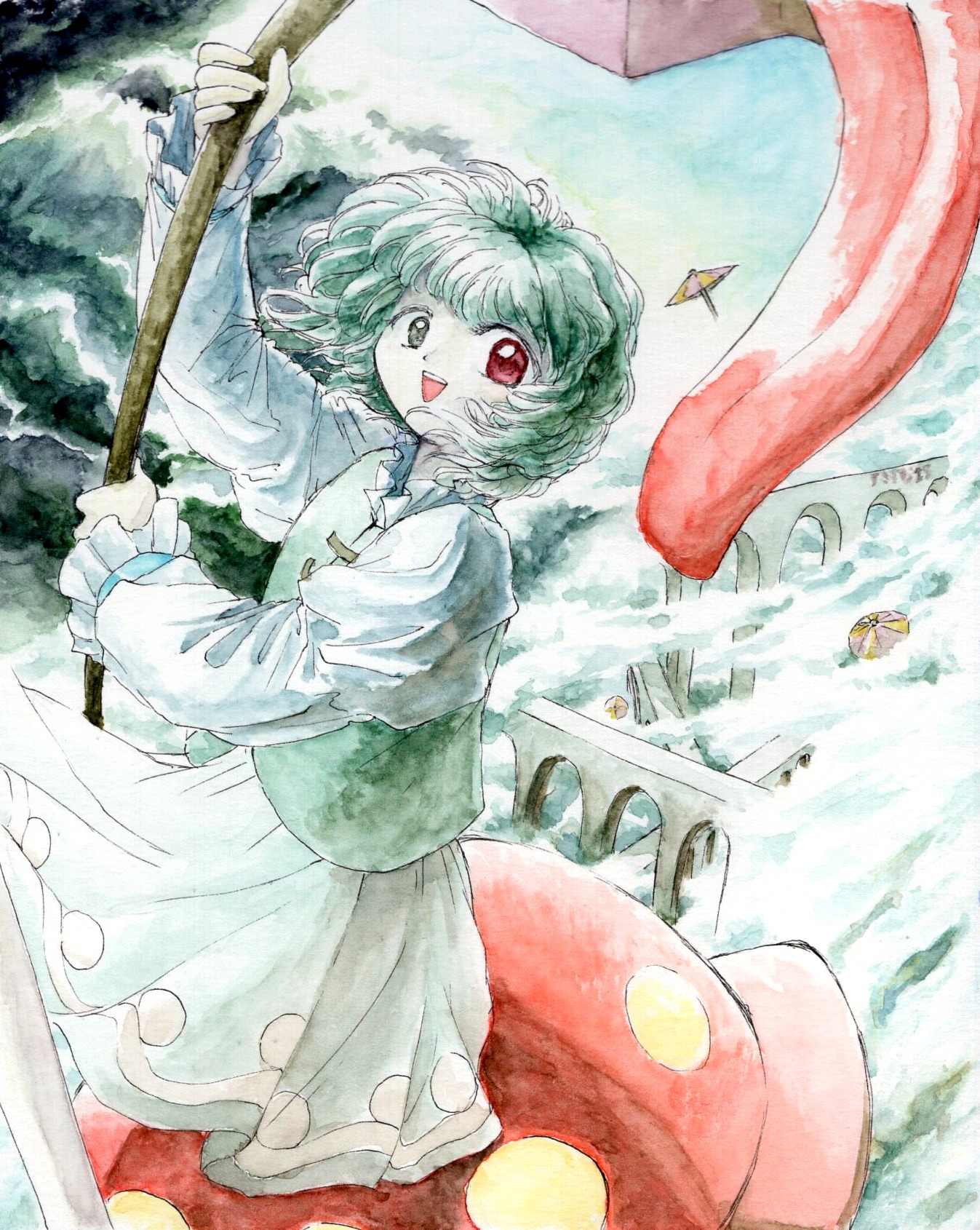 Kogasa with watercolor